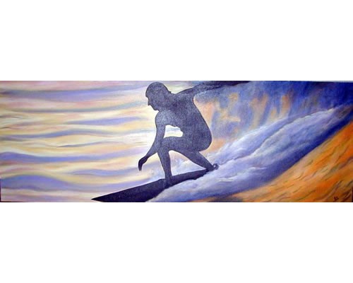 Surfer # 2, oil on canvas, 22x64