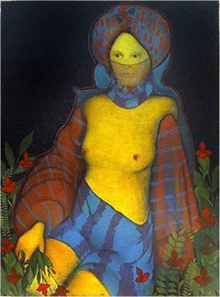Woman with mask