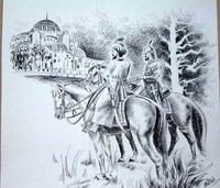 Orginal Stroy Based Pen and Ink Drawing By Chitra