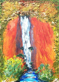 Abstract Australian Outback Waterfall